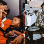 Wizkid’s son Zion spotted ‘working’ at the studio (photo)